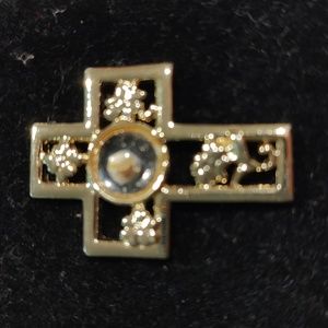 1960S Era Christian Gold clad Mustard Seed CrossLapel CrossMustard Seed Lucite